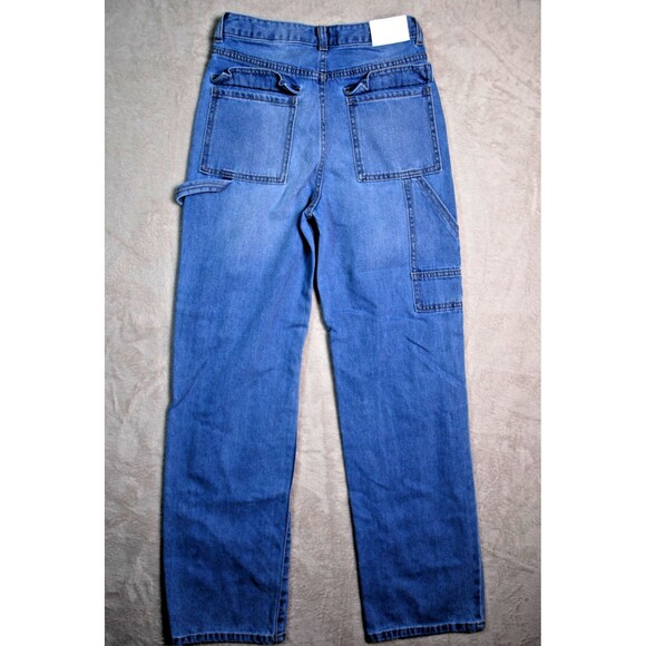 Katie J NYC Tween Med Wash Wide Leg Distressed Carpenter Jeans Size XS - Picture 7 of 8